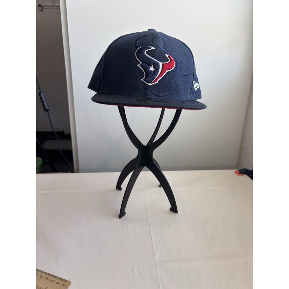 New Era Houston Texans NFL 59FIFTY Fitted Hat 7 5/8 Navy Blue 100% Wool Cap - Picture 1 of 10